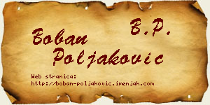 Boban Poljaković vizit kartica